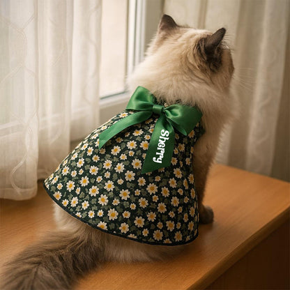 Personalized Floral Bowknot Pet Dress | inCloth12