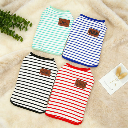 Personalized Pet Summer Striped Shirt | inCloth61