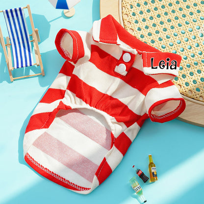 Personalized Pet Striped Polo Shirt | inCloth24